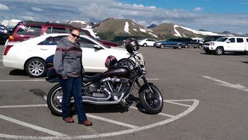 Mike Morgan's motorcycle on Trail Ridge Road, Estes Park Colorado